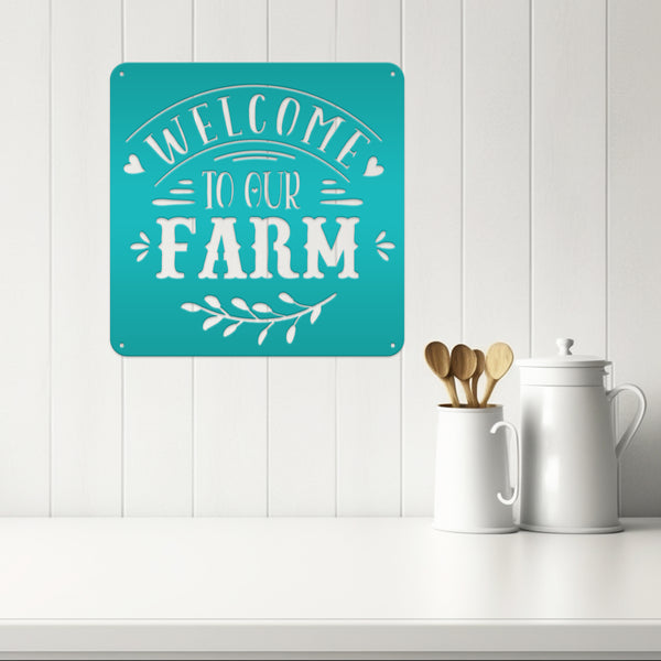 Welcome To Our Farm Metal Sign, Farmhouse Wall Decor & Wall Art, Farm Decor for Kitchen, Rustic Farm Decor