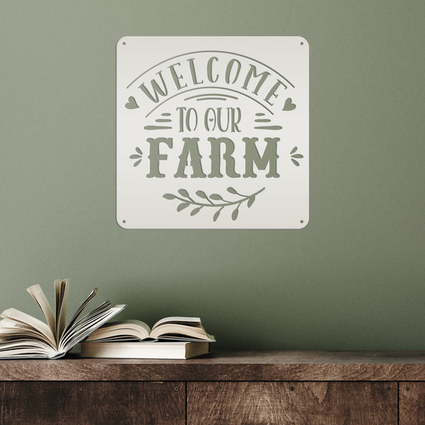 Welcome To Our Farm Metal Sign, Farmhouse Wall Decor & Wall Art, Farm Decor for Kitchen, Rustic Farm Decor