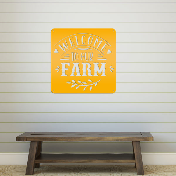Welcome To Our Farm Metal Sign, Farmhouse Wall Decor & Wall Art, Farm Decor for Kitchen, Rustic Farm Decor