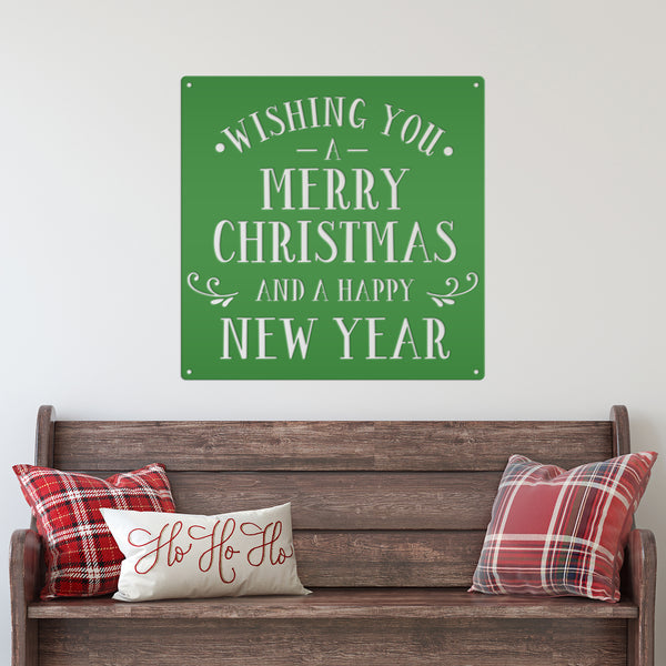 Wishing You A Merry Christmas And A Happy New Year Metal Sign