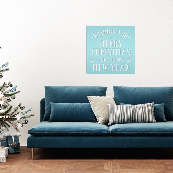 Wishing You A Merry Christmas And A Happy New Year Metal Sign