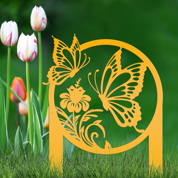 Butterfly Flower Garden Decorative Yard or Lawn Stake Sign