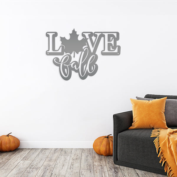 Fall Door Sign - Love Fall Metal Sign - Autumn Decor -