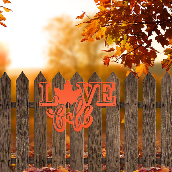Fall Door Sign - Love Fall Metal Sign - Autumn Decor -