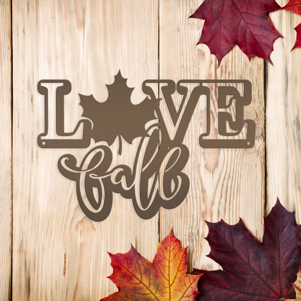 Fall Door Sign - Love Fall Metal Sign - Autumn Decor -