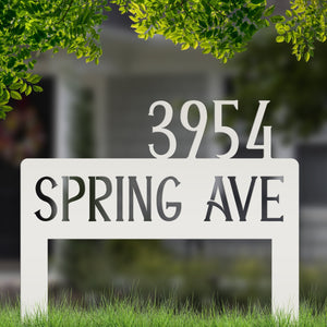 Simple  Address Yard Stake Metal Sign - Heavy Duty Powder Coated for Outdoors