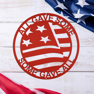 Patriotic Sign-American Flag Metal Sign 