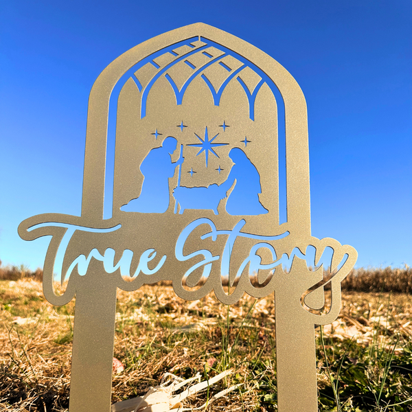 Christmas Nativity True Story Metal Yard Stake - Holiday Decor - Unique Gift Idea