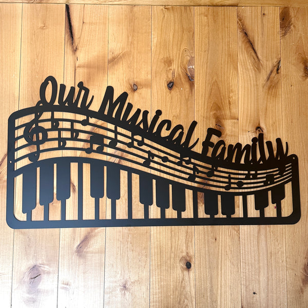 Personalized Music Staff & Piano Wall Art, Piano Wall Decor, Piano Themed Decor, Piano Shaped Sign, Personalized Music Sign, Piano Metal Sign