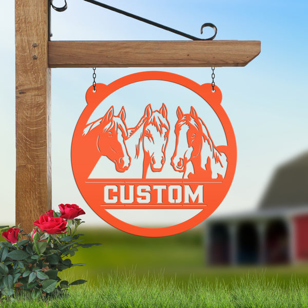 Horse Metal Sign for Stall, Personalized Gift For the Horse Girl-Horse Decor for Horse Trailer-Horse Decor for Barn-Stable-Stall