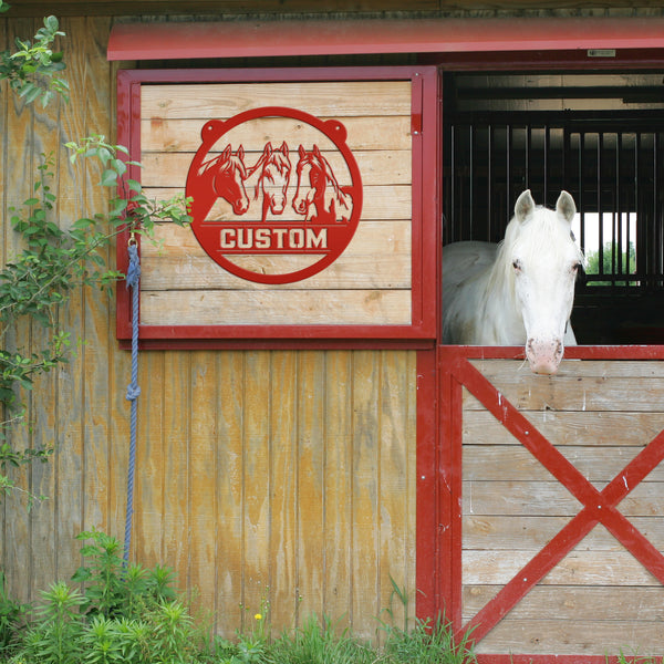 Horse Metal Sign for Stall, Personalized Gift For the Horse Girl-Horse Decor for Horse Trailer-Horse Decor for Barn-Stable-Stall