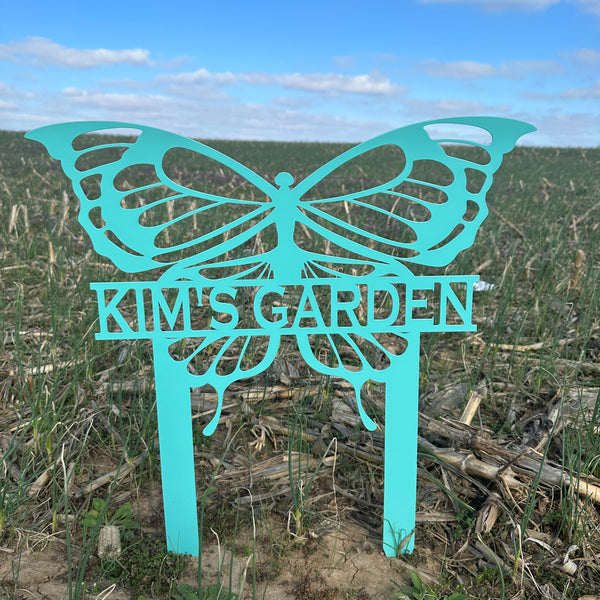 Custom-Personalized  Butterfly Welcome Metal Yard Stake Sign-Butterfly Lover-Butterfly Design-Butterfly Lawn-Yard Art-Yard Decorations-Lawn Ornaments-Garden Stakes Art-Mother's Day Gift