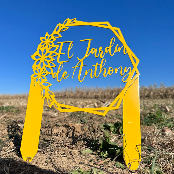 Custom Flower Garden Metal Yard Stake, Garden Yard Sign, Flowerbed Yard Art, Mother's Day Gift, Memorial Gift