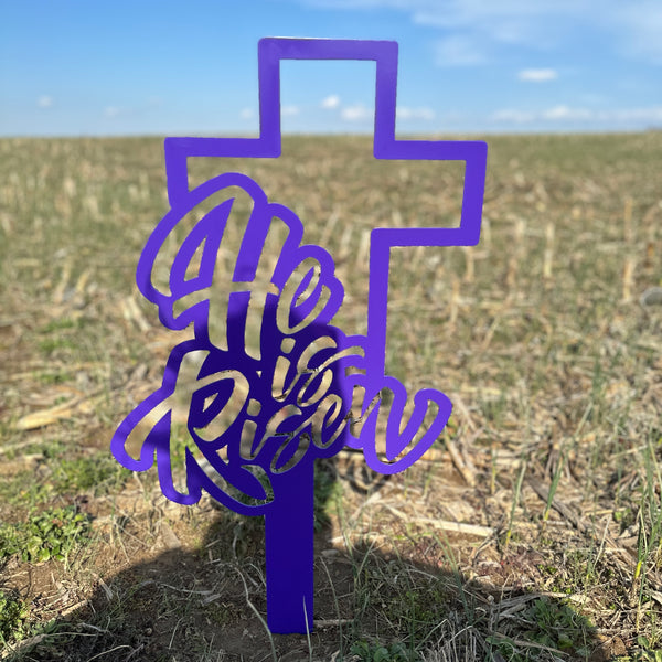 He is Risen Easter Cross Yard Stake-Easter Cross