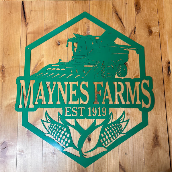 Personalized Corn and Combine Metal Sign, Farmhouse Metal Wall Decor, Combine Wall Art, Combine Wall Decor, Farm Wall Decor, Fathers Day Gift, Gift for Farmer