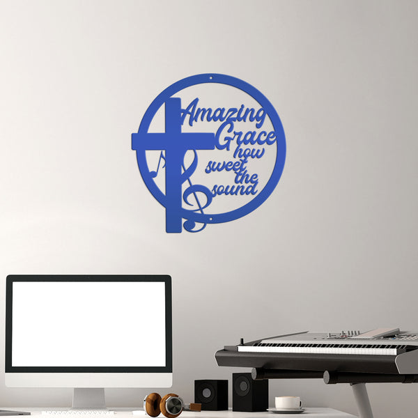 Amazing Grace Music Metal Sign