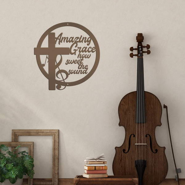 Amazing Grace Music Metal Sign