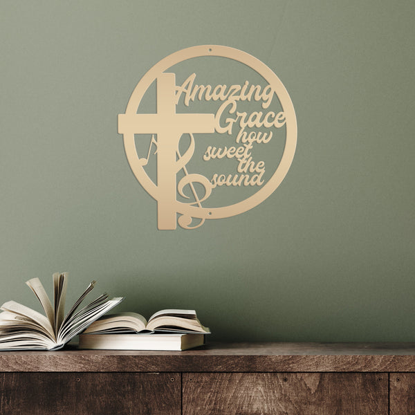 Amazing Grace Music Metal Sign