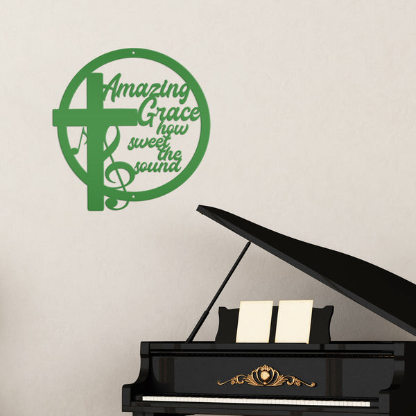 Amazing Grace Music Metal Sign