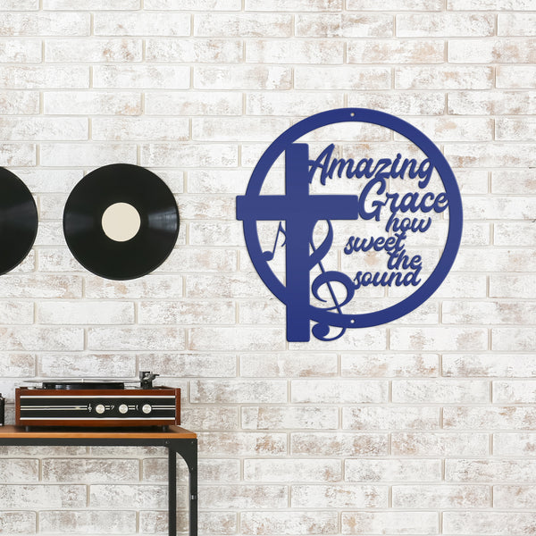 Amazing Grace Music Metal Sign