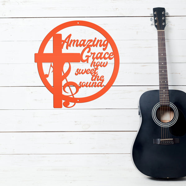 Amazing Grace Music Metal Sign