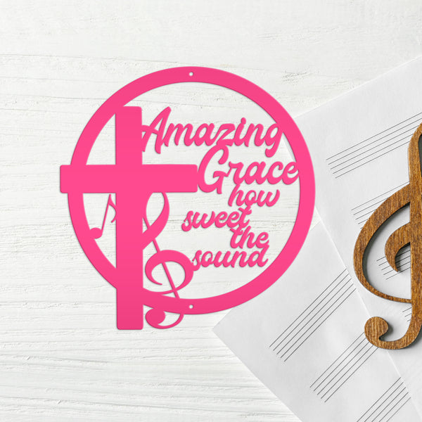 Amazing Grace Music Metal Sign
