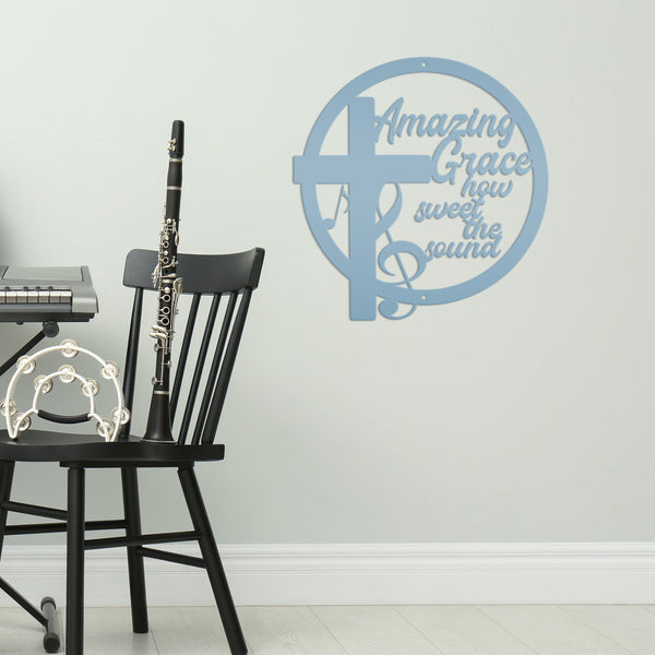 Amazing Grace Music Metal Sign