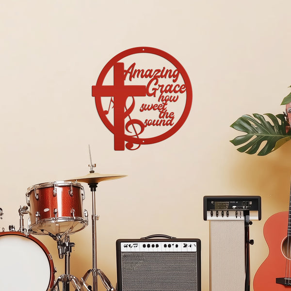 Amazing Grace Music Metal Sign
