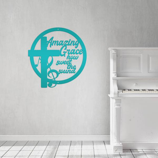 Amazing Grace Music Metal Sign