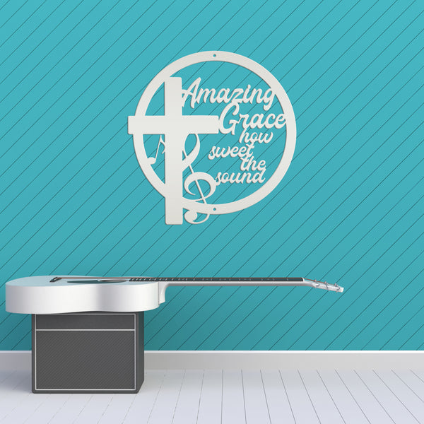 Amazing Grace Music Metal Sign
