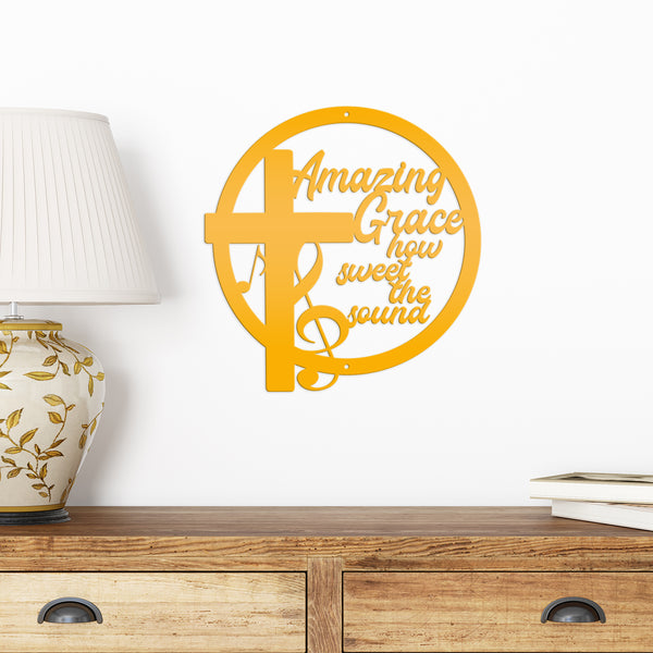 Amazing Grace Music Metal Sign