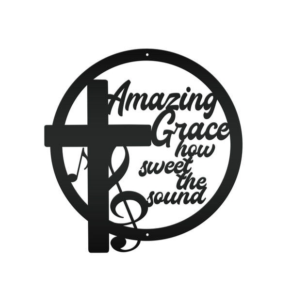 Amazing Grace Music Metal Sign