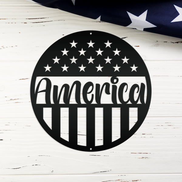 America Metal Sign-America Decor-Patriotic Decor -Patriotic Pride-American Flag-America Decor
