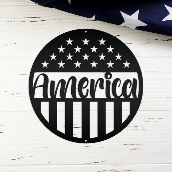 America Metal Sign-America Decor