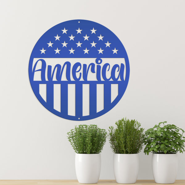 America Metal Sign-America Decor