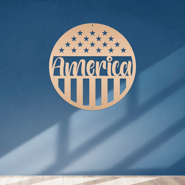 America Metal Sign-America Decor