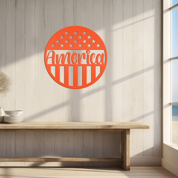 America Metal Sign-America Decor-Patriotic Decor -Patriotic Pride-American Flag-America Decor
