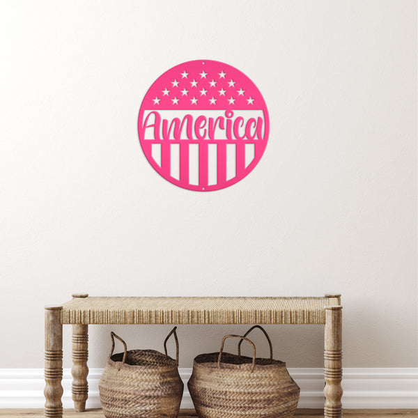 America Metal Sign-America Decor-Patriotic Decor -Patriotic Pride-American Flag-America Decor