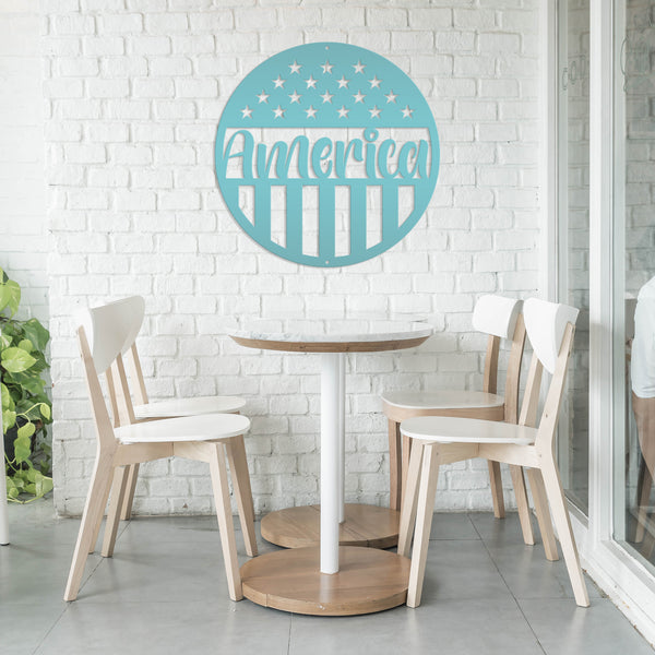 America Metal Sign-America Decor