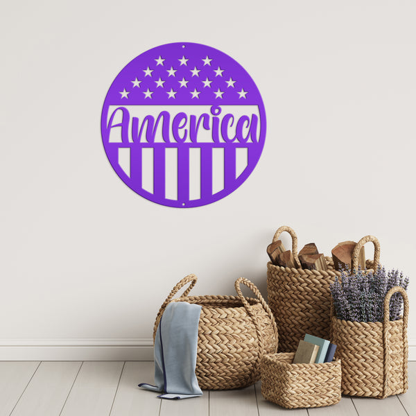 America Metal Sign-America Decor-Patriotic Decor -Patriotic Pride-American Flag-America Decor