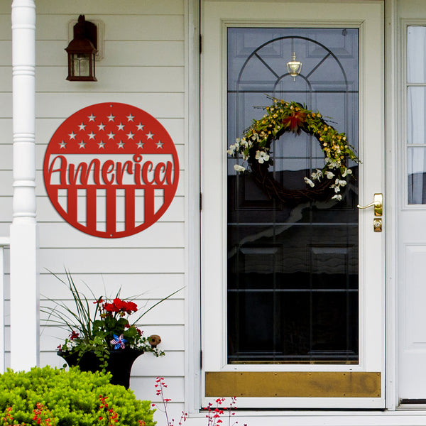 America Metal Sign-America Decor