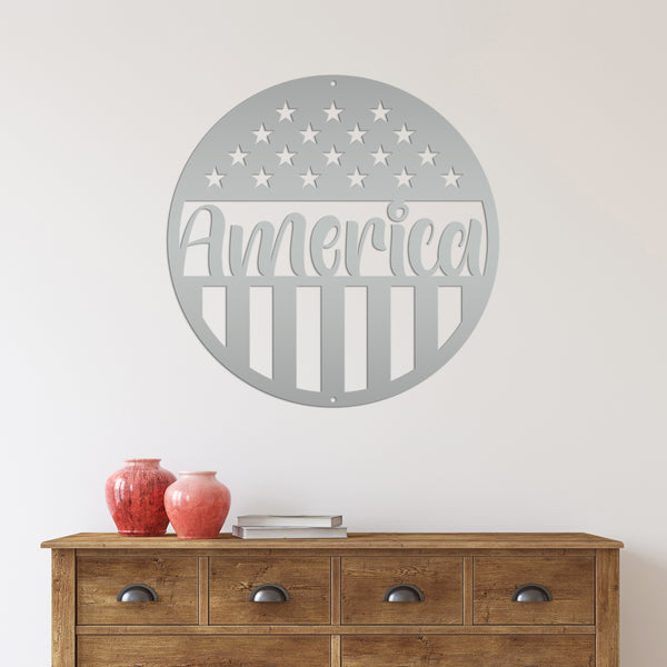 America Metal Sign-America Decor-Patriotic Decor -Patriotic Pride-American Flag-America Decor