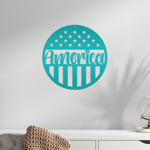 America Metal Sign-America Decor-Patriotic Decor -Patriotic Pride-American Flag-America Decor