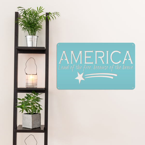 America The Beautiful Metal Sign-America Sign-America Pride-America Themed Decor-Patriotic Signs -Patriotic Decor