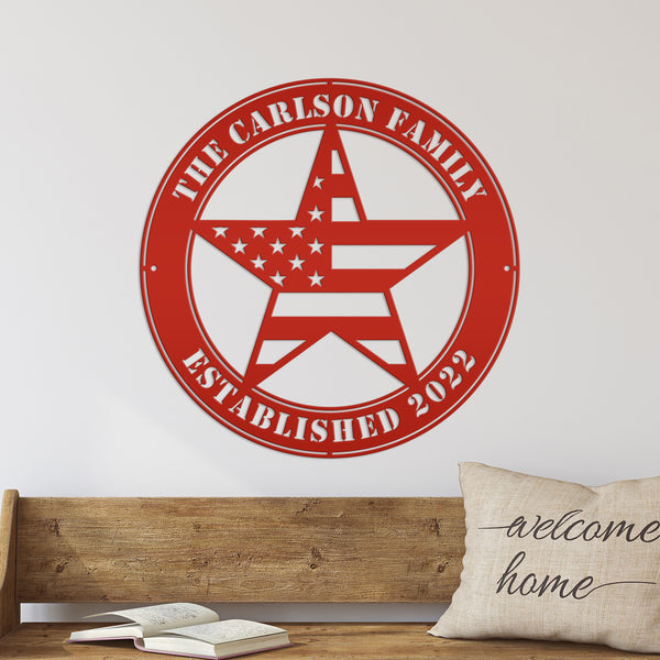 Custom Name Flag Sign - Stars and Stripes Sign