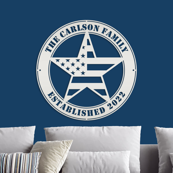 Custom Name Flag Sign - Stars and Stripes Sign