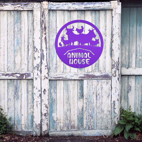 Farm Animal House Metal Sign, Farmhouse Wall Decor & Wall Art, Farm Decor, Gift for Farmer, Farming Gifts, Wall Decor for Barn, Children's Bedroom Wall Decor, Kid Farm Bedroom Wall Decor