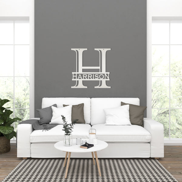 Modern Personalized Name Sign, Art Deco Style Sign, Wedding Gift Idea, Couples Gift