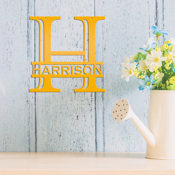Modern Personalized Name Sign, Art Deco Style Sign, Wedding Gift Idea, Couples Gift