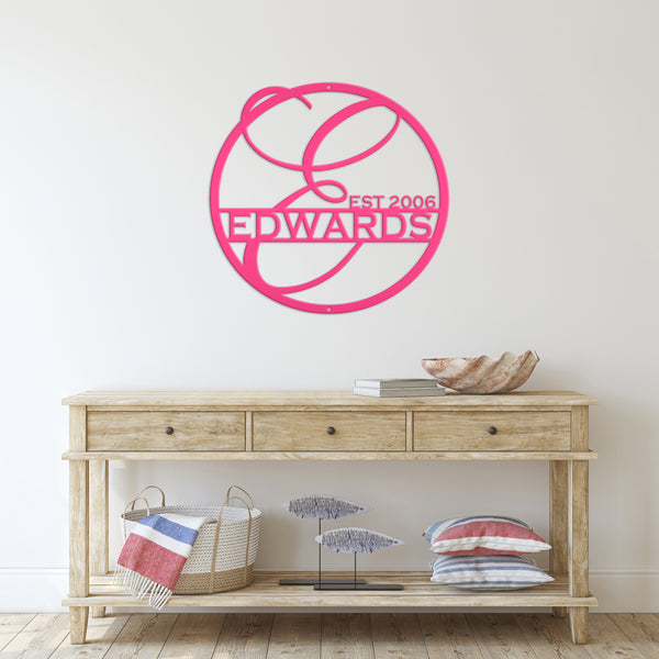 Last Name Letter Monogram Sign, Family Name Initial Letter Sign, Monogram Wedding Gift, Metal Monogram Home Decor, Personalized Name Sign Decor